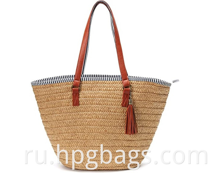 Large Woven Straw Bag Beach Handbag